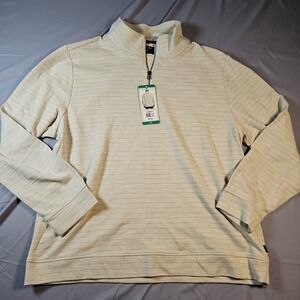 Dockers Men's Quarter Zip Textured Pullover, Beige, Size XL NWT
